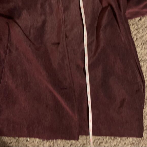 J. Jill Burgundy Faux-Velvet Pocketed High-Neck Jacket Sz L - Picture 11 of 14